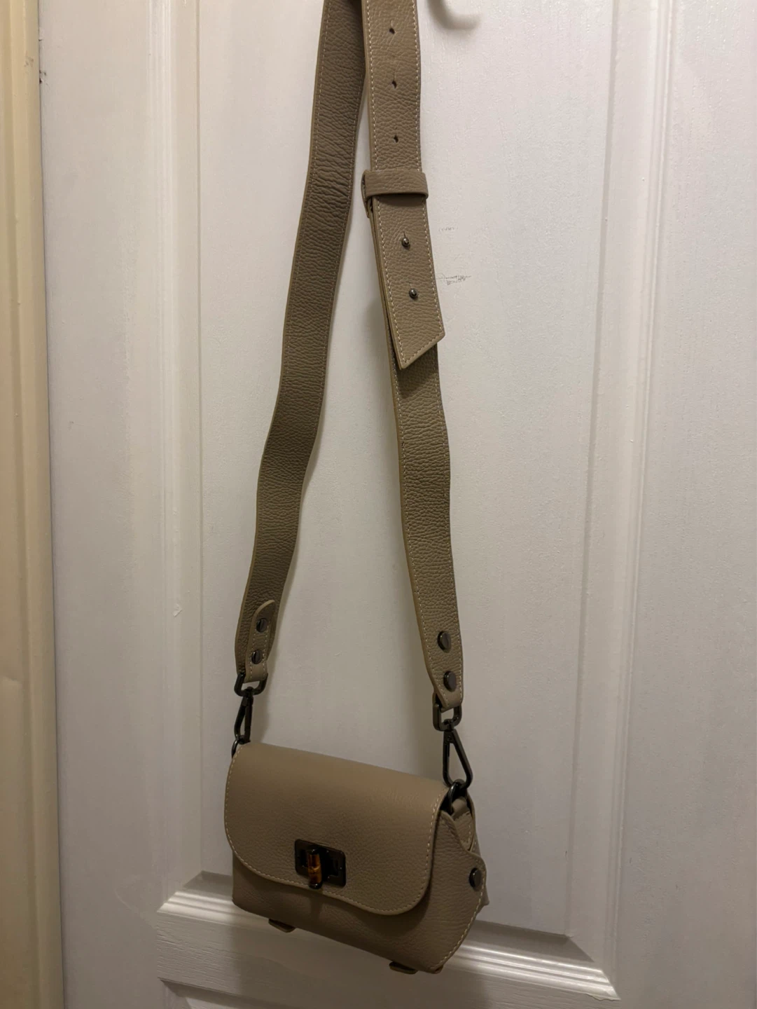 Taupe Leather Crossbody Bag - photo 3