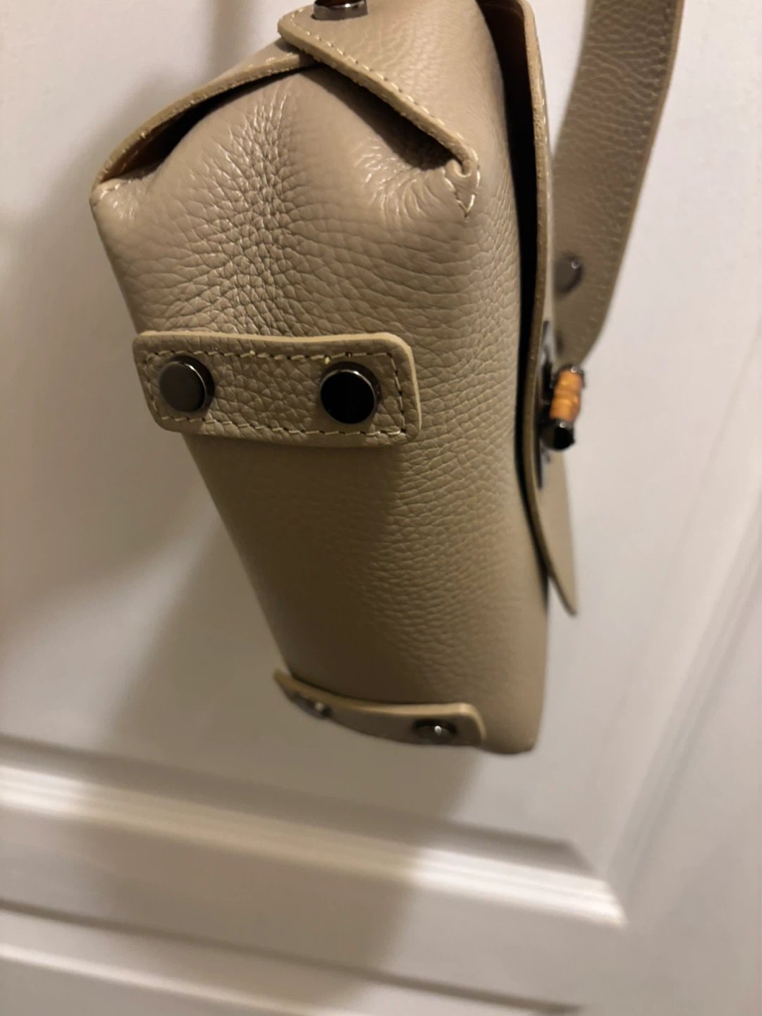 Taupe Leather Crossbody Bag - photo 2