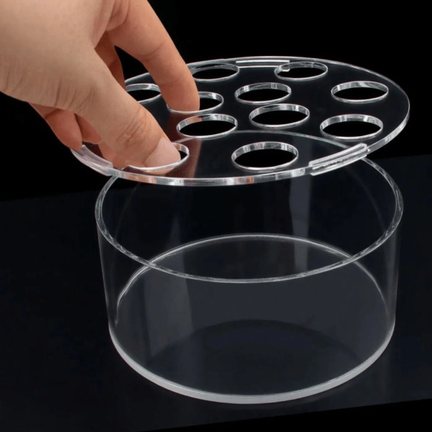Clear Acrylic Flower Vase with 12-Hole Insert - photo 5