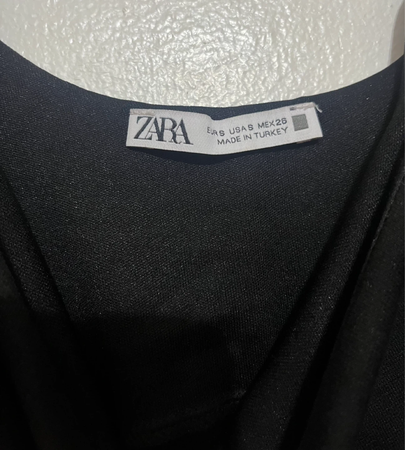 ZARA Black Ruched Button Detail Mini Dress - Size Small - photo 3