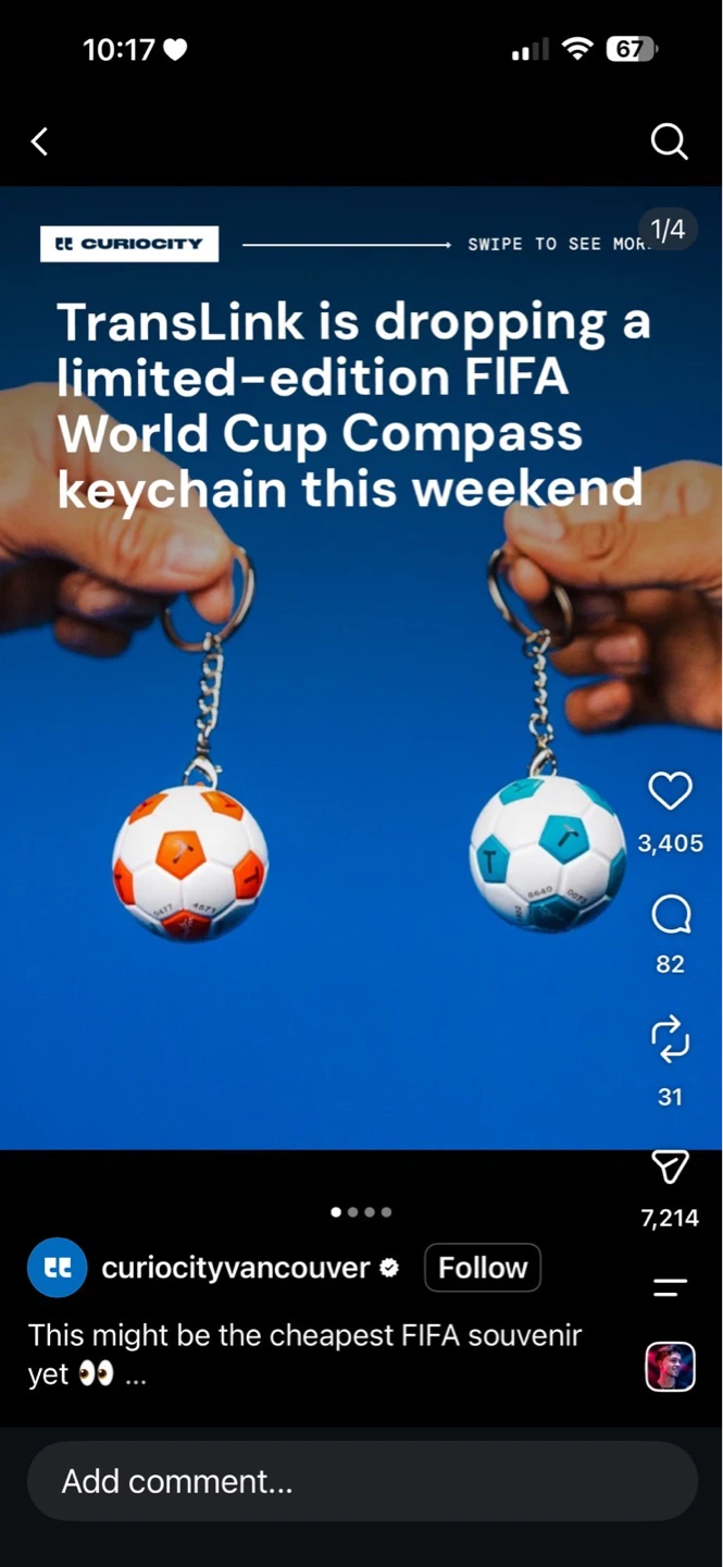 Limited Edition FIFA World Cup Compass Keychain