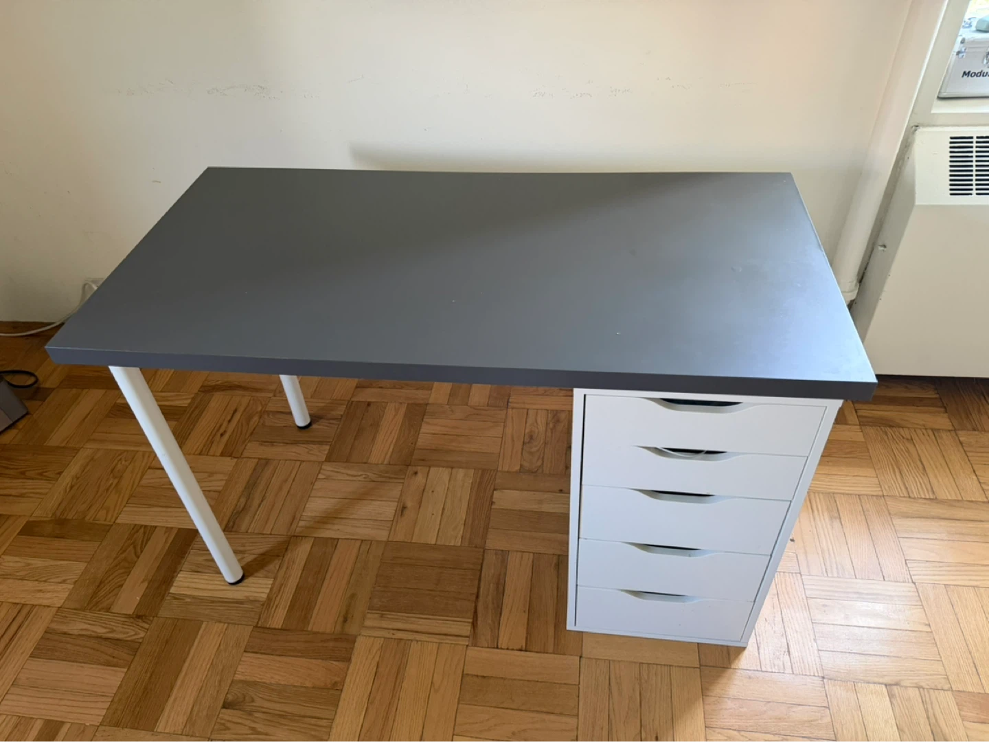 IKEA Alex Desk with 5 Drawer Unit
