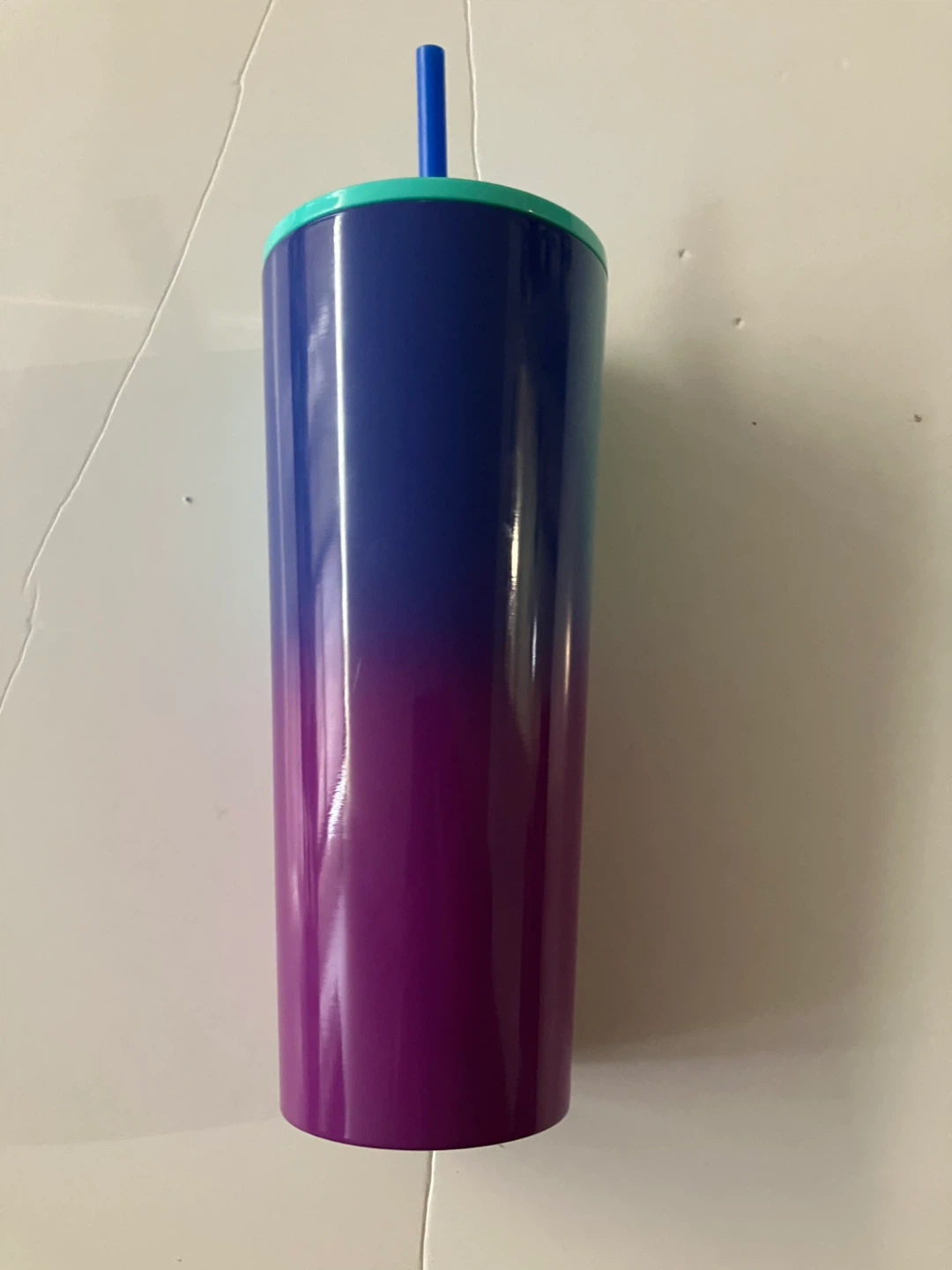 Starbucks Summer 2021 Purple Teal Blue Ombre Tumbler Cup  24oz - photo 2