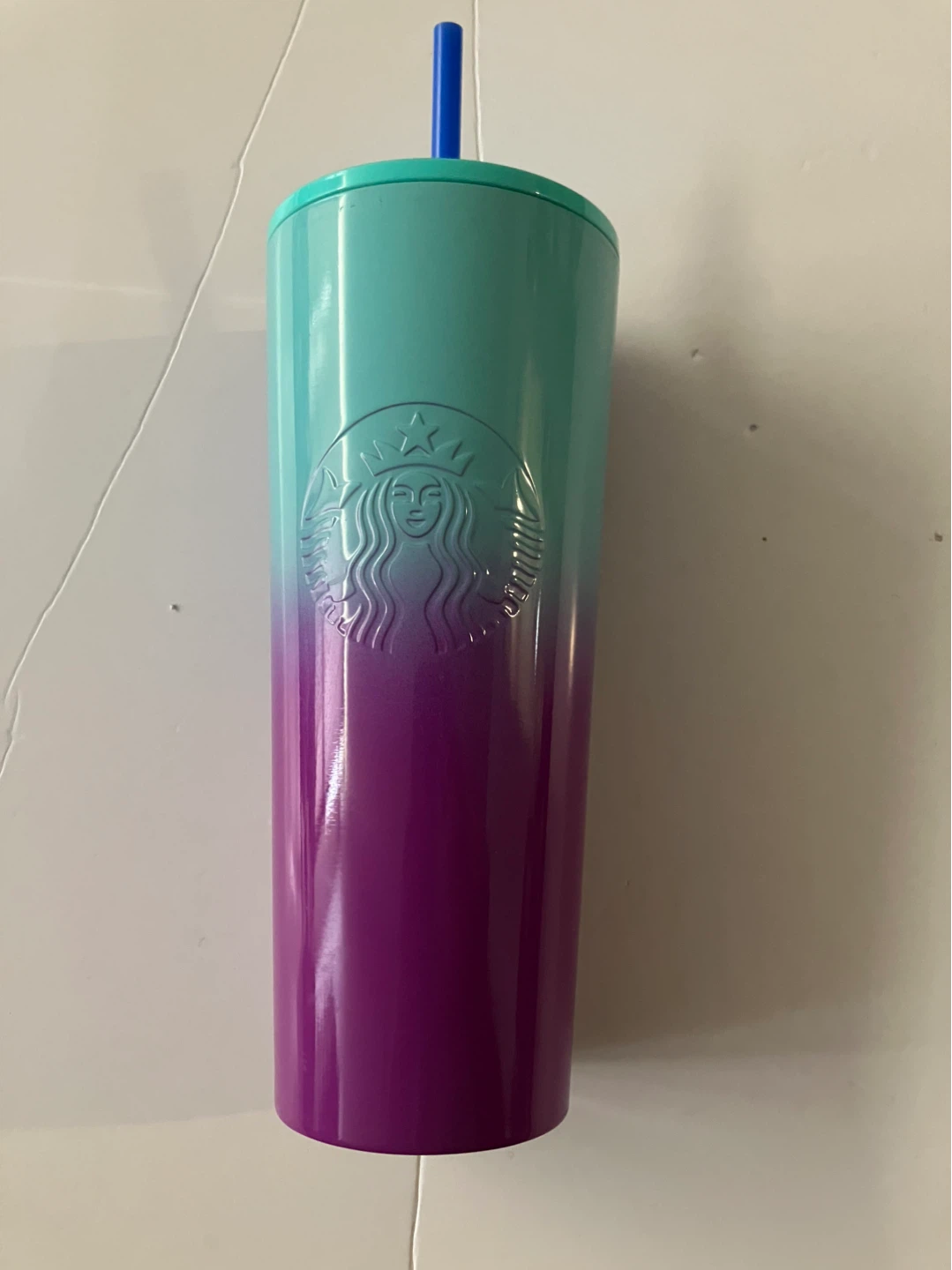 Starbucks Summer 2021 Purple Teal Blue Ombre Tumbler Cup  24oz