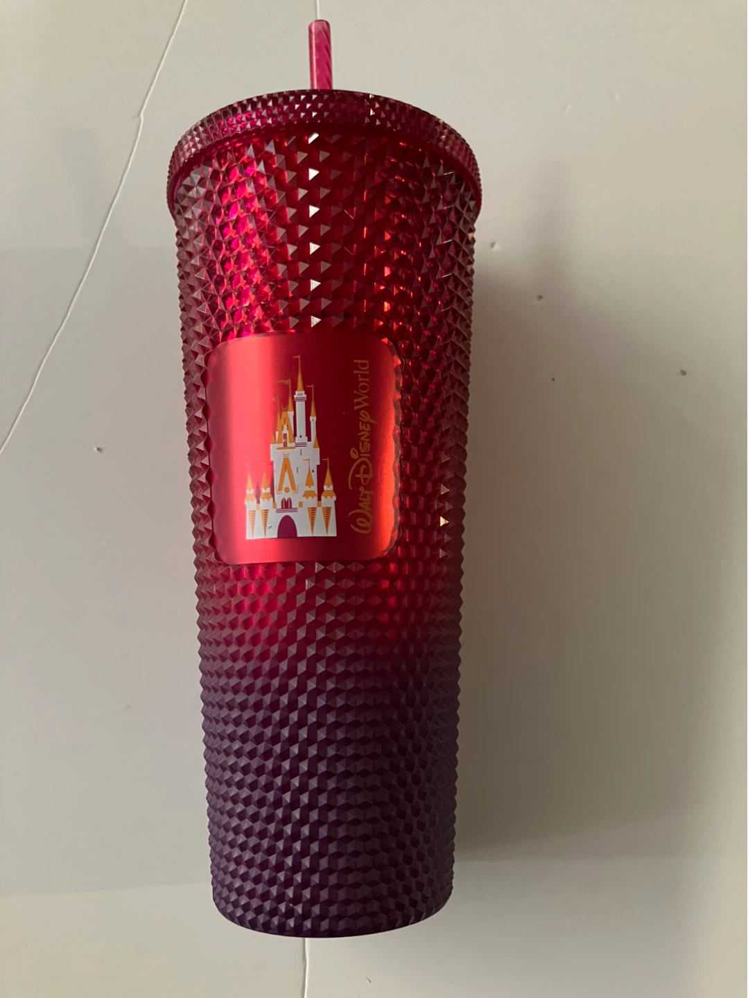 Starbucks 2023 Disney Parks Walt Castle Ombré Red Purple Tumbler - photo 2