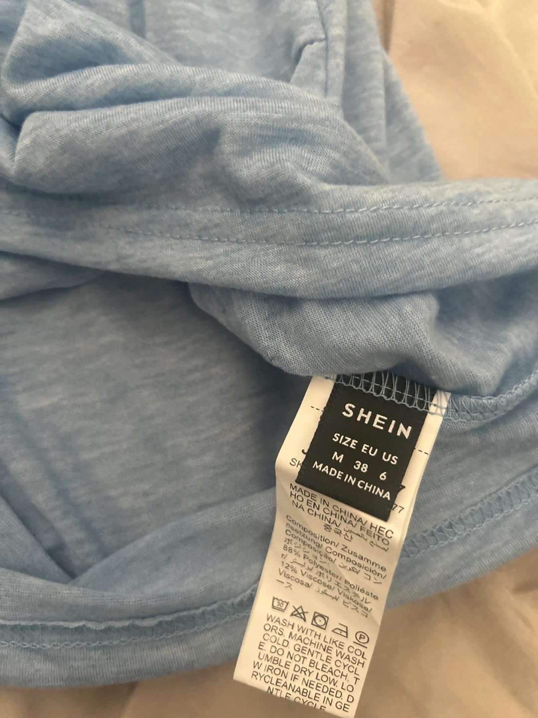 SHEIN Blue Cold Shoulder T-Shirt - photo 4