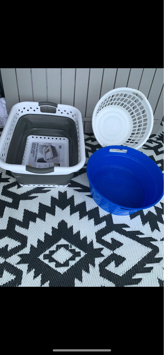 Plastic Storage Baskets: Laundry, toys, soft animals, etc