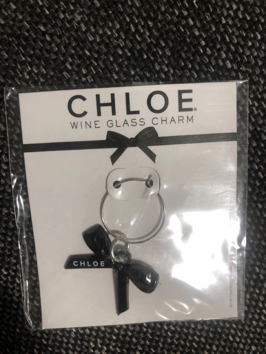 Chloe Wine Glass Charm Black Bow - photo 3