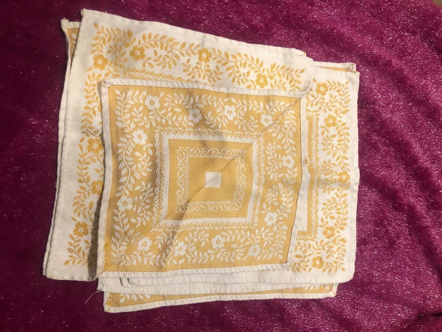 Yellow Floral Napkins (Set of 5)