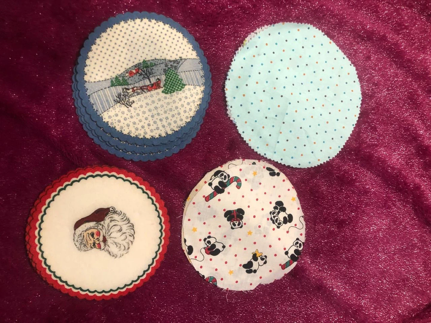 Set of 4 Handmade Fabric Coasters