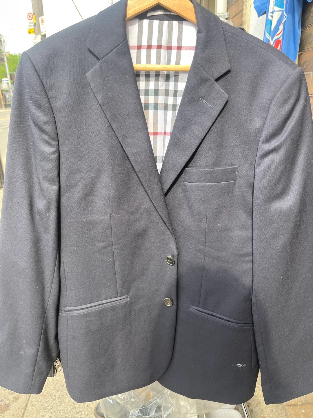 Black Suit Jacket with Plaid Lining