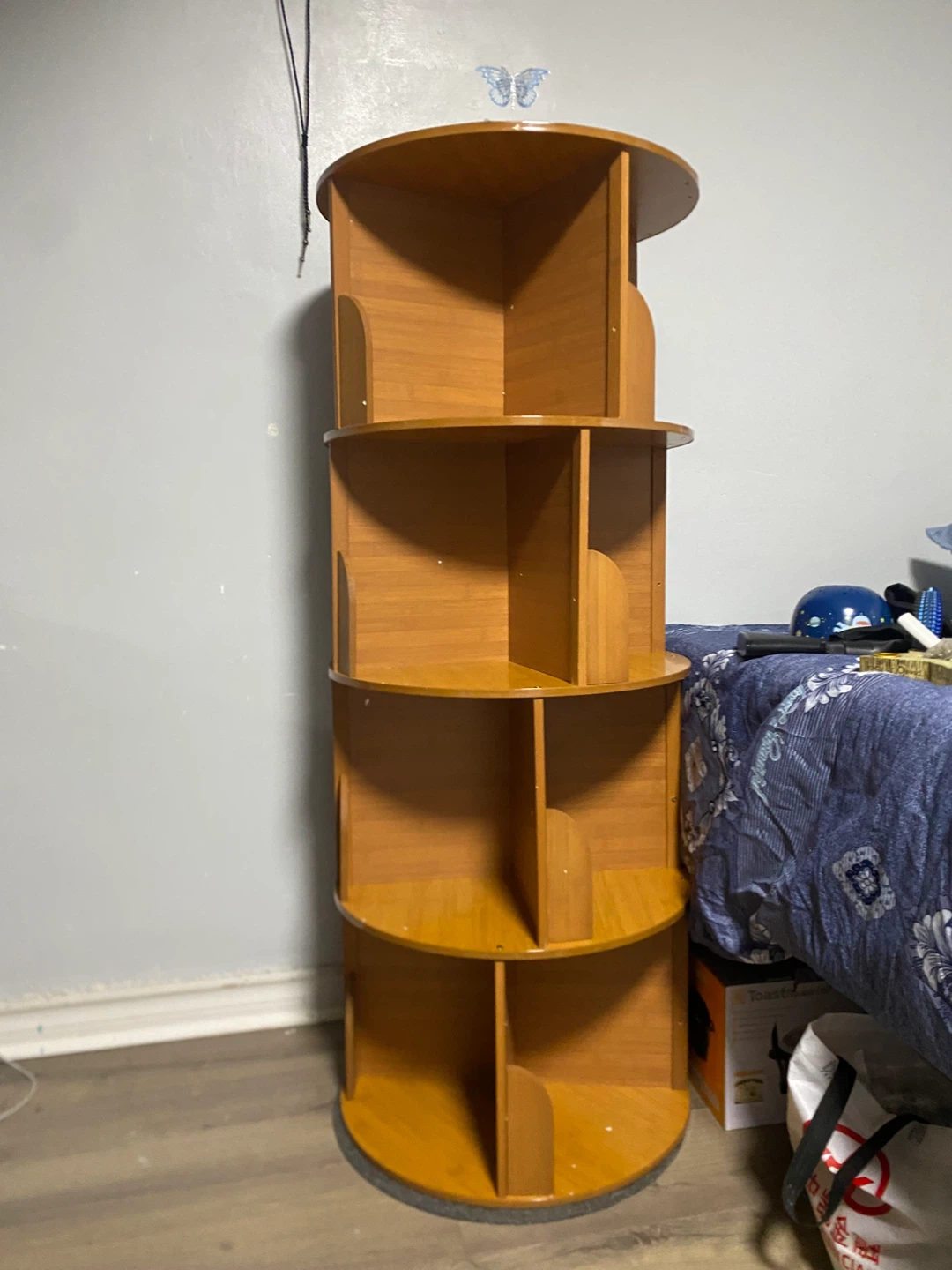 Wooden Revolving Bookcase Shelf