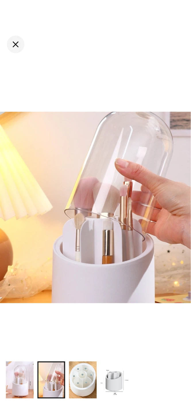 Rotating Makeup Organizer with Lid - photo 4