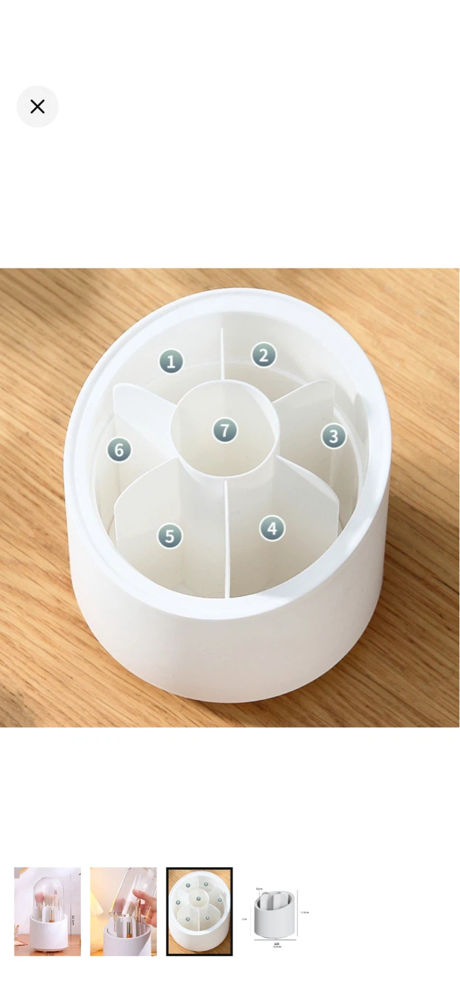 Rotating Makeup Organizer with Lid - photo 3