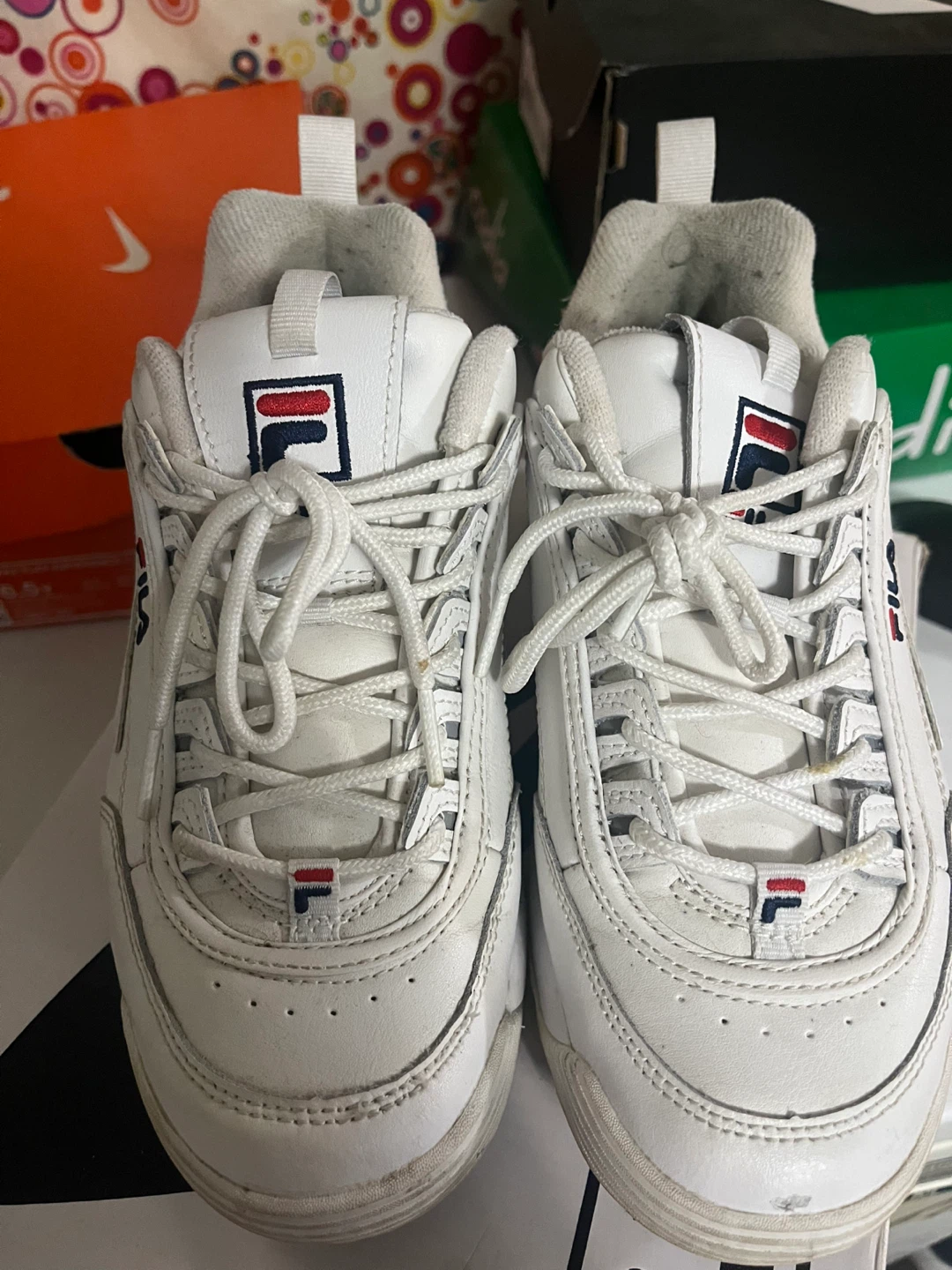 White Fila Disruptor II Shoes - photo 2