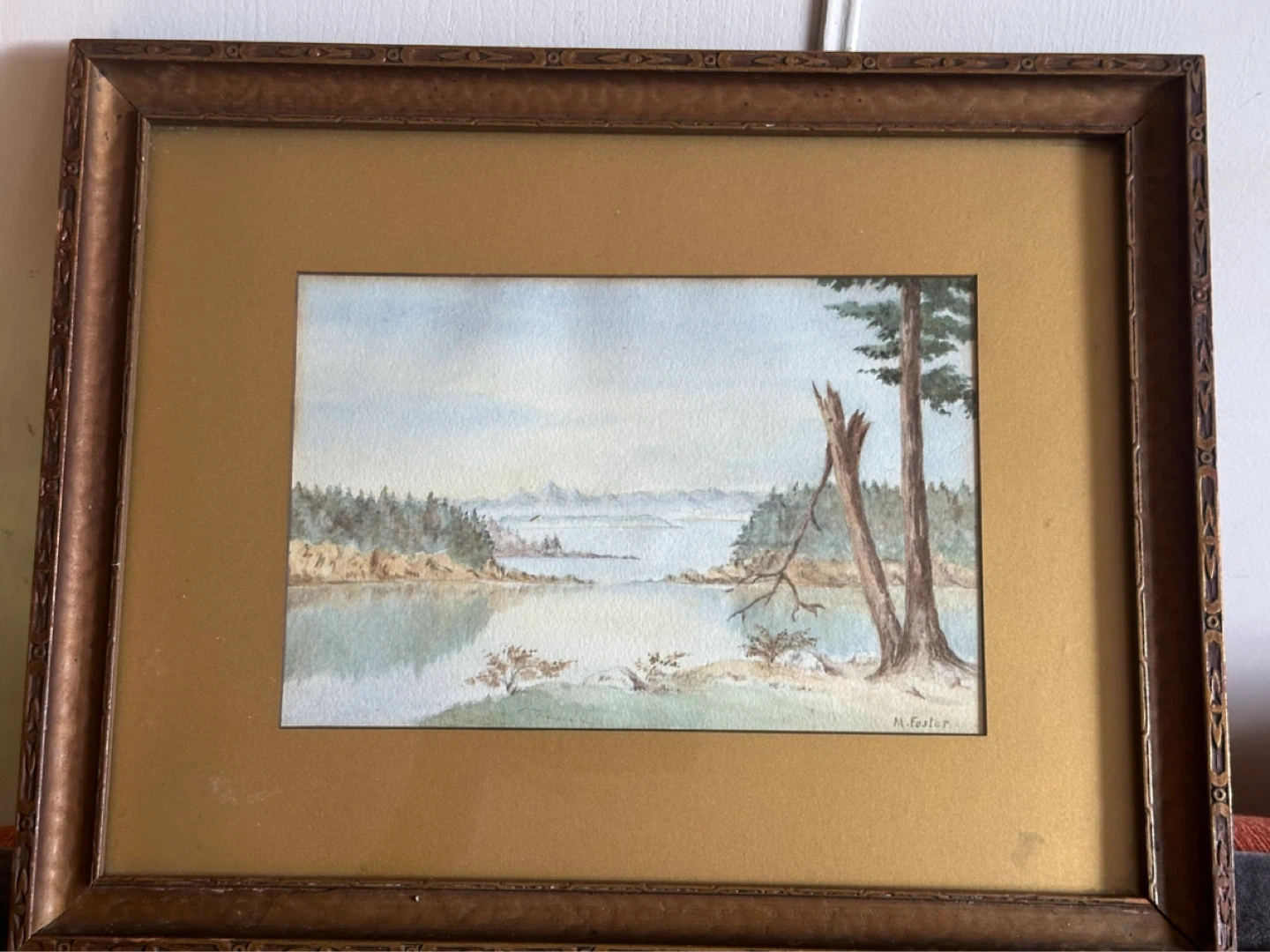 Antique Landscape Watercolour Painting Signed M.Foster
