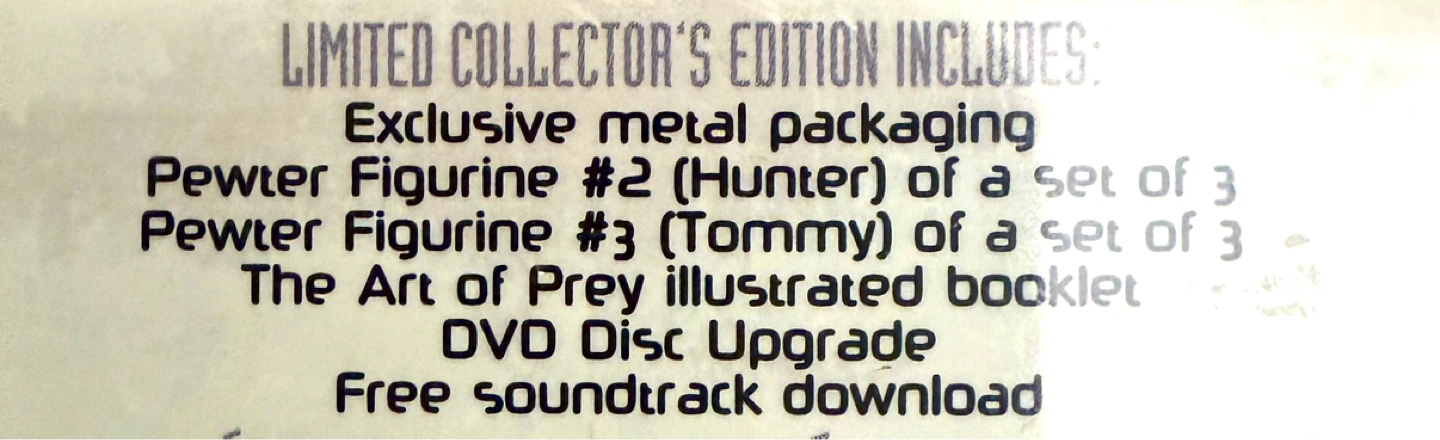 PREY (2006) Ltd Collector’s Ed Sealed - photo 2