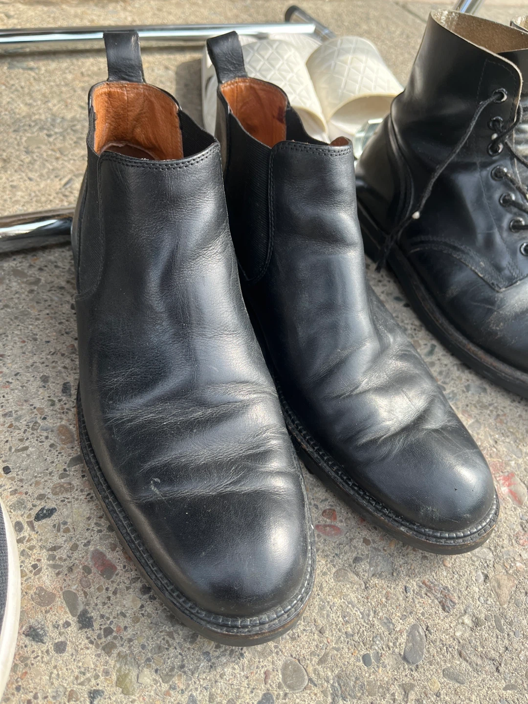 Black Leather Chelsea Boots