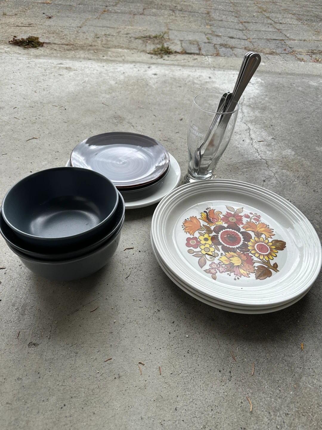Set of Plates, Bowls, and Cutlery