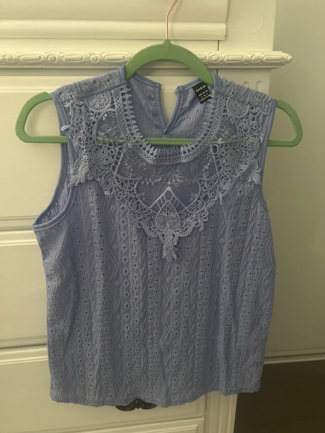 SHEIN Lavender Lace Trim Tank Top
