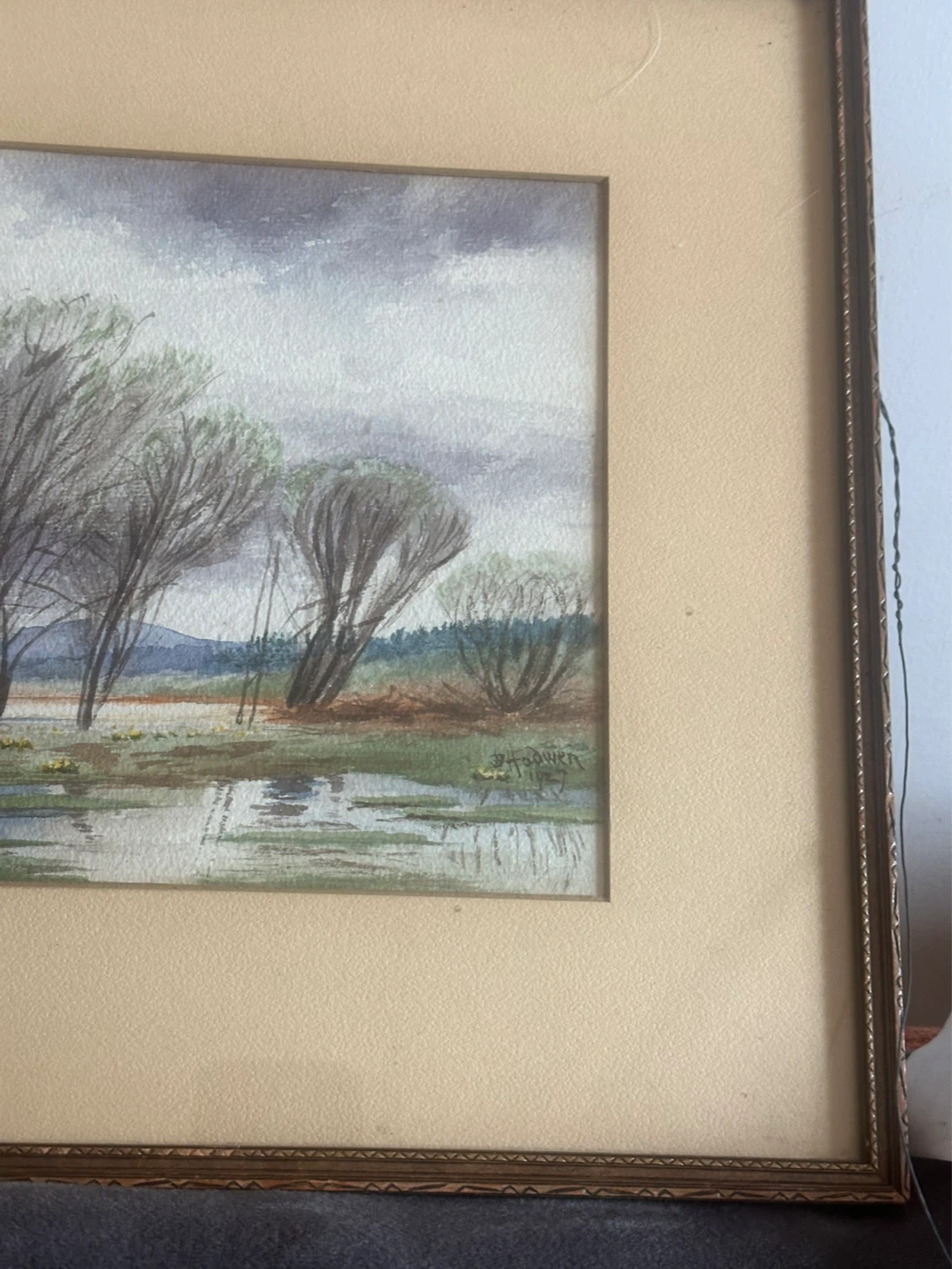 Antique signed B.Hadwen landscape watercolor painting 1927 - photo 4