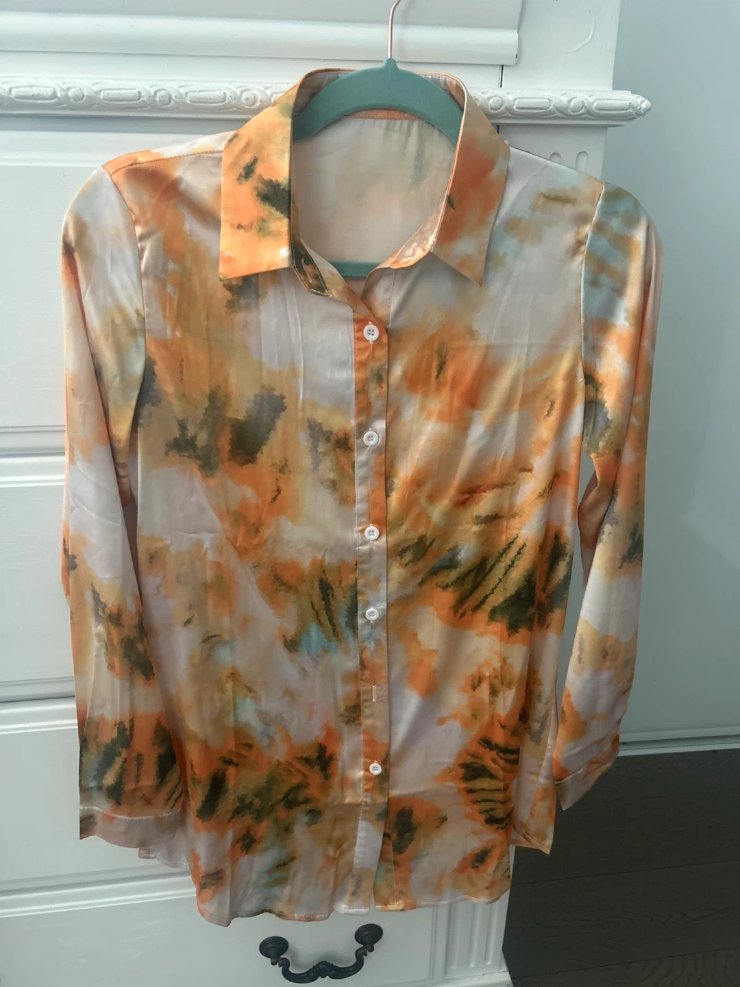 SHEIN Tie-Dye Button-Up Shirt