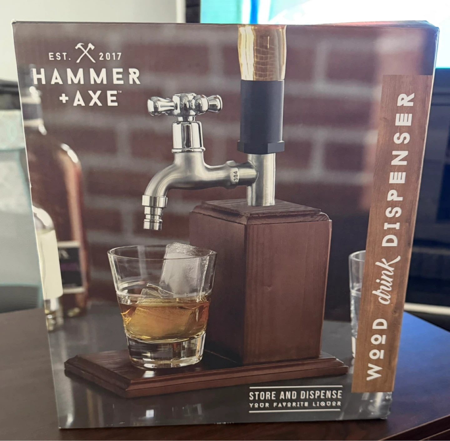 Hammer + Axe Wood Drink Dispenser