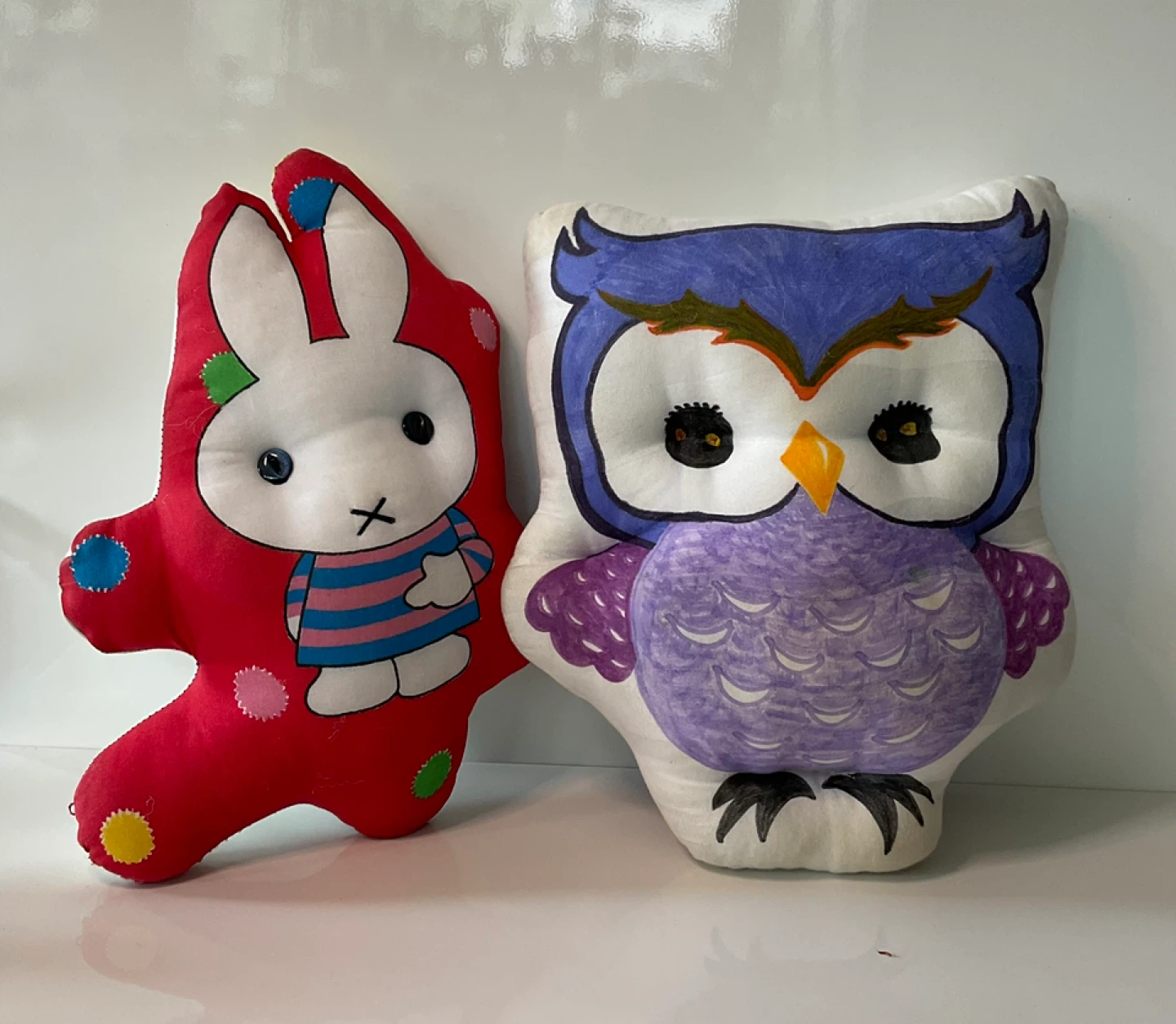 Handmade Owl and Miffy Bunny Cuddly Toys