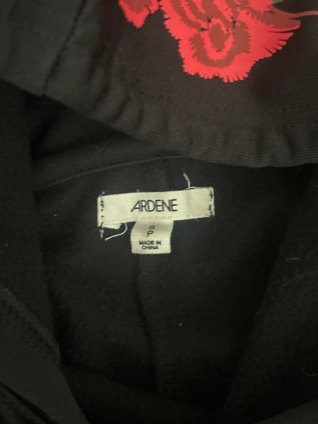 Ardene Black Hoodie Dress with Rose Embroidery - photo 2