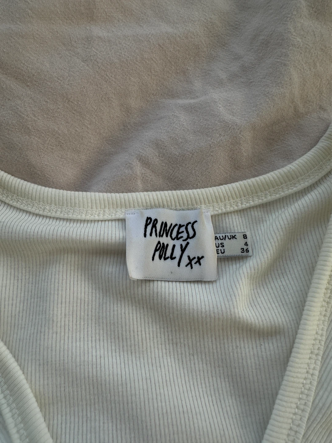 Princess Polly White Ribbed Long Sleeve Top - photo 2