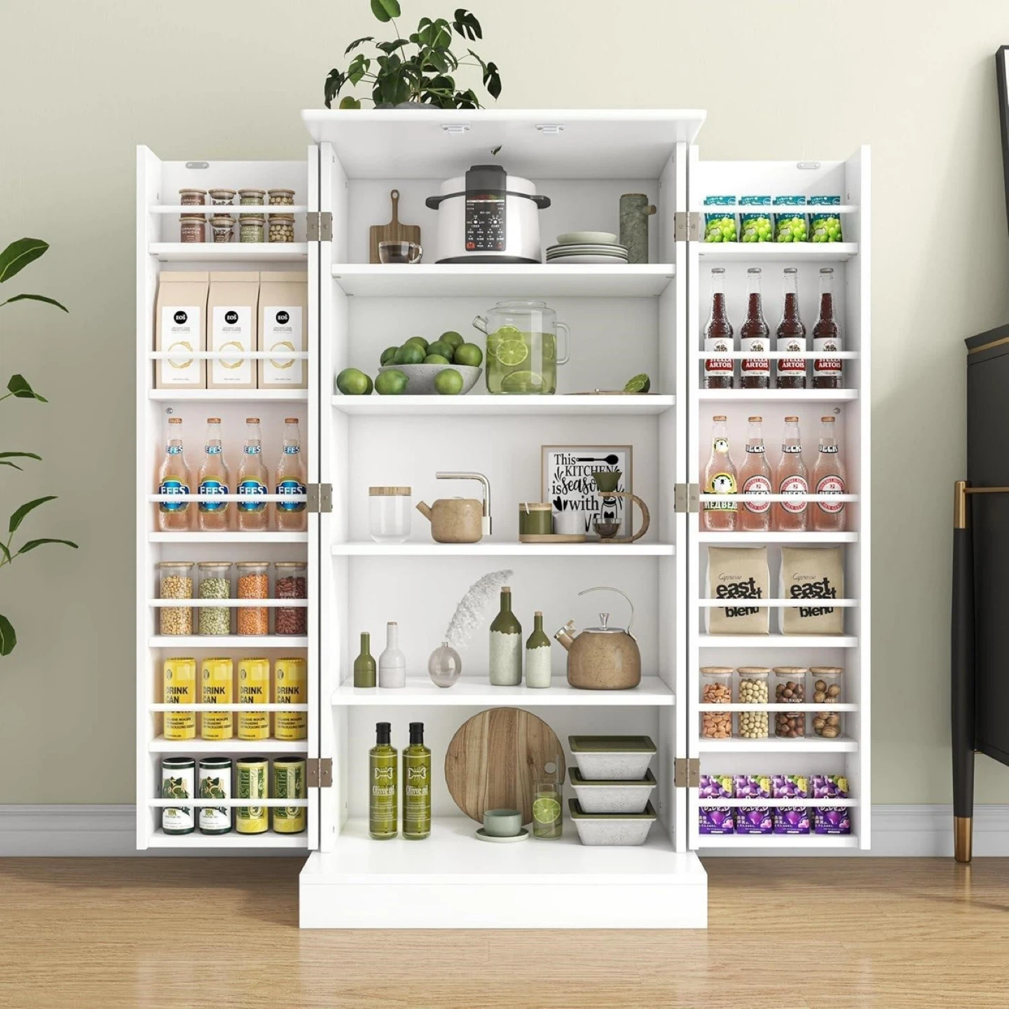 Brand New White Kitchen Pantry Cabinet with Adjustable Shelves - photo 4