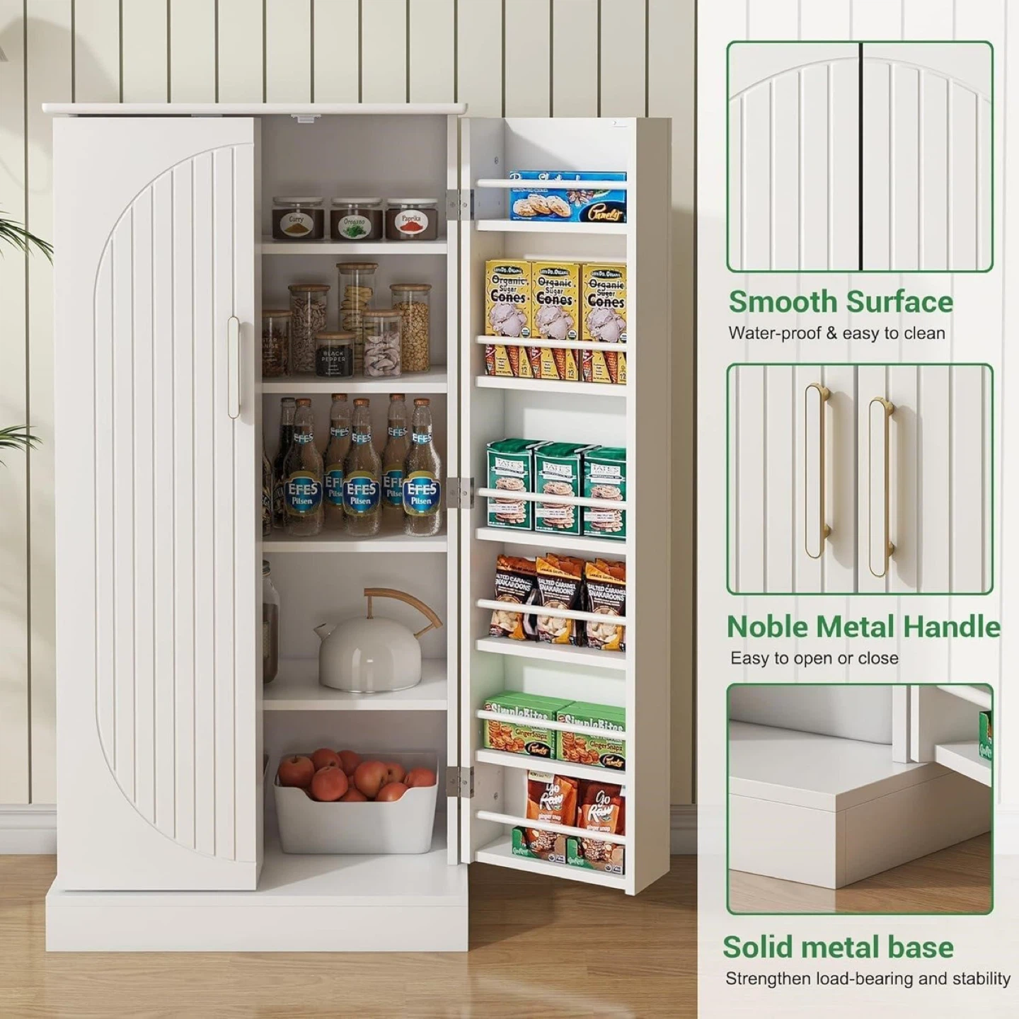 Brand New White Kitchen Pantry Cabinet with Adjustable Shelves - photo 5