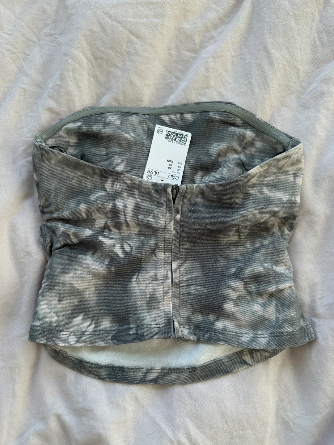 H&M Grey Tie-Dye Bandeau Top - photo 2