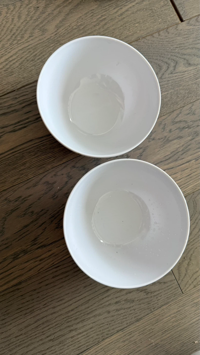 2 White Melamine Bowls