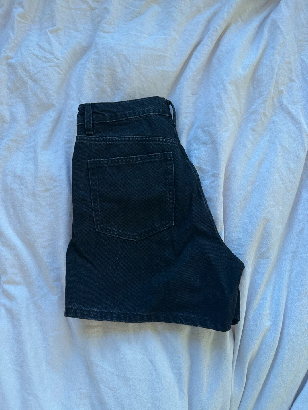 Zara Black Denim High-Waisted Shorts - photo 2