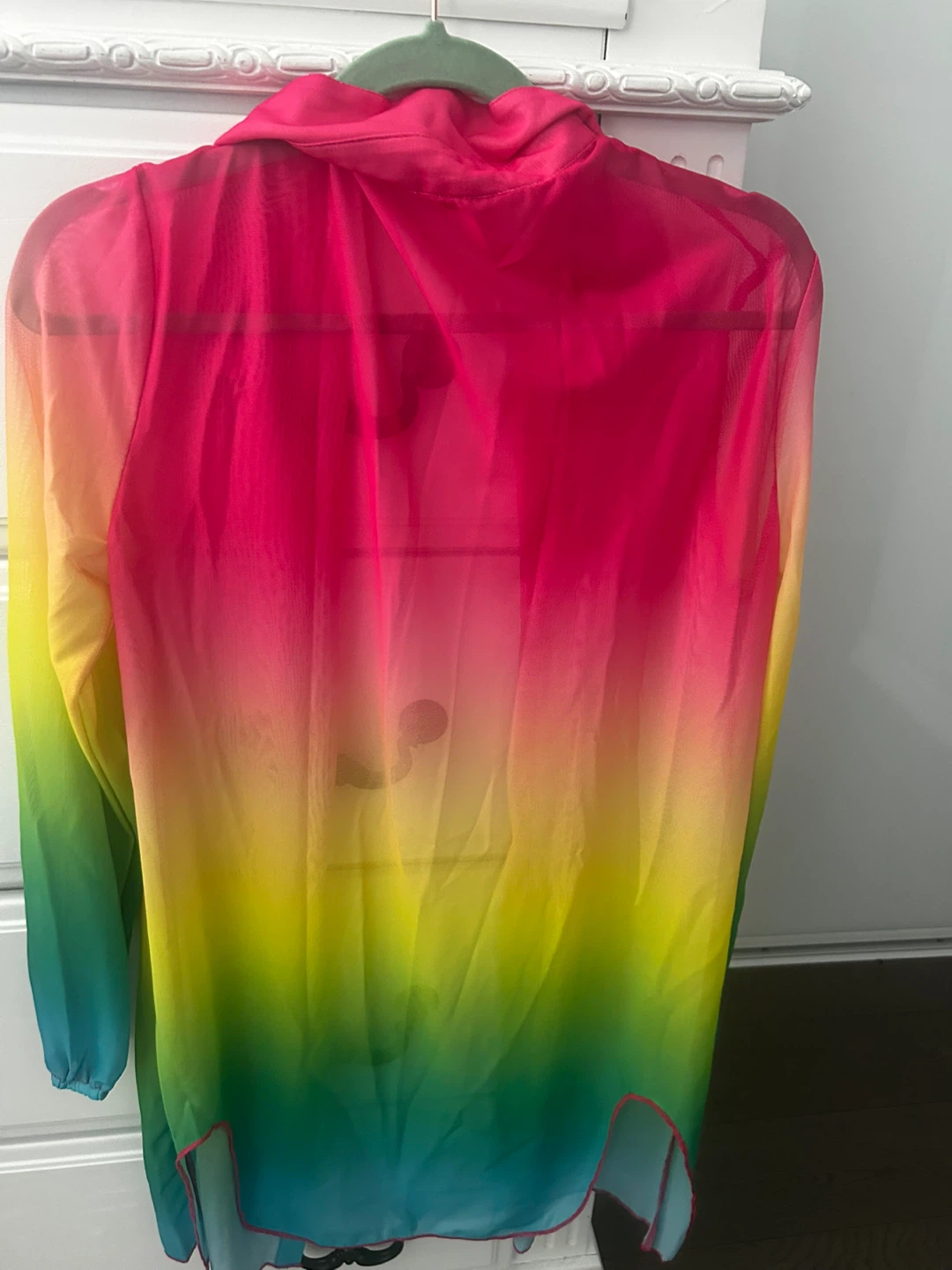Sheer Rainbow Ombre Kimono Cover-Up - photo 5