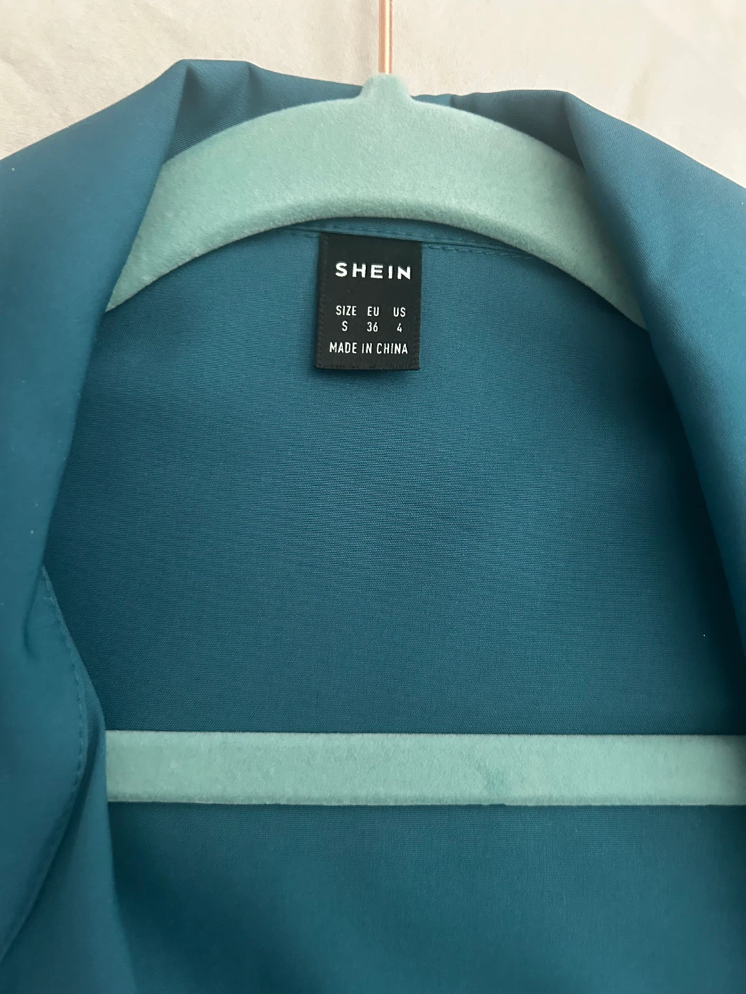 SHEIN Teal Shirt Dress with Belt - photo 5