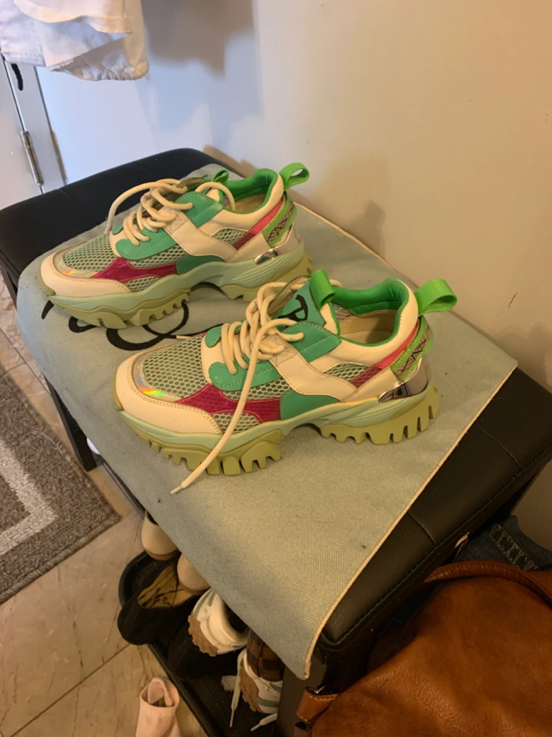 Women's Chunky Sneakers - made in Portugal Green/White