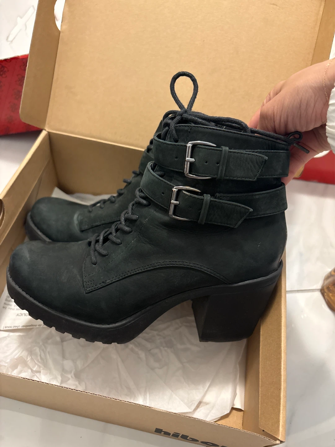 Hibou Women's Black Combat Boots Size 6.5 - photo 2
