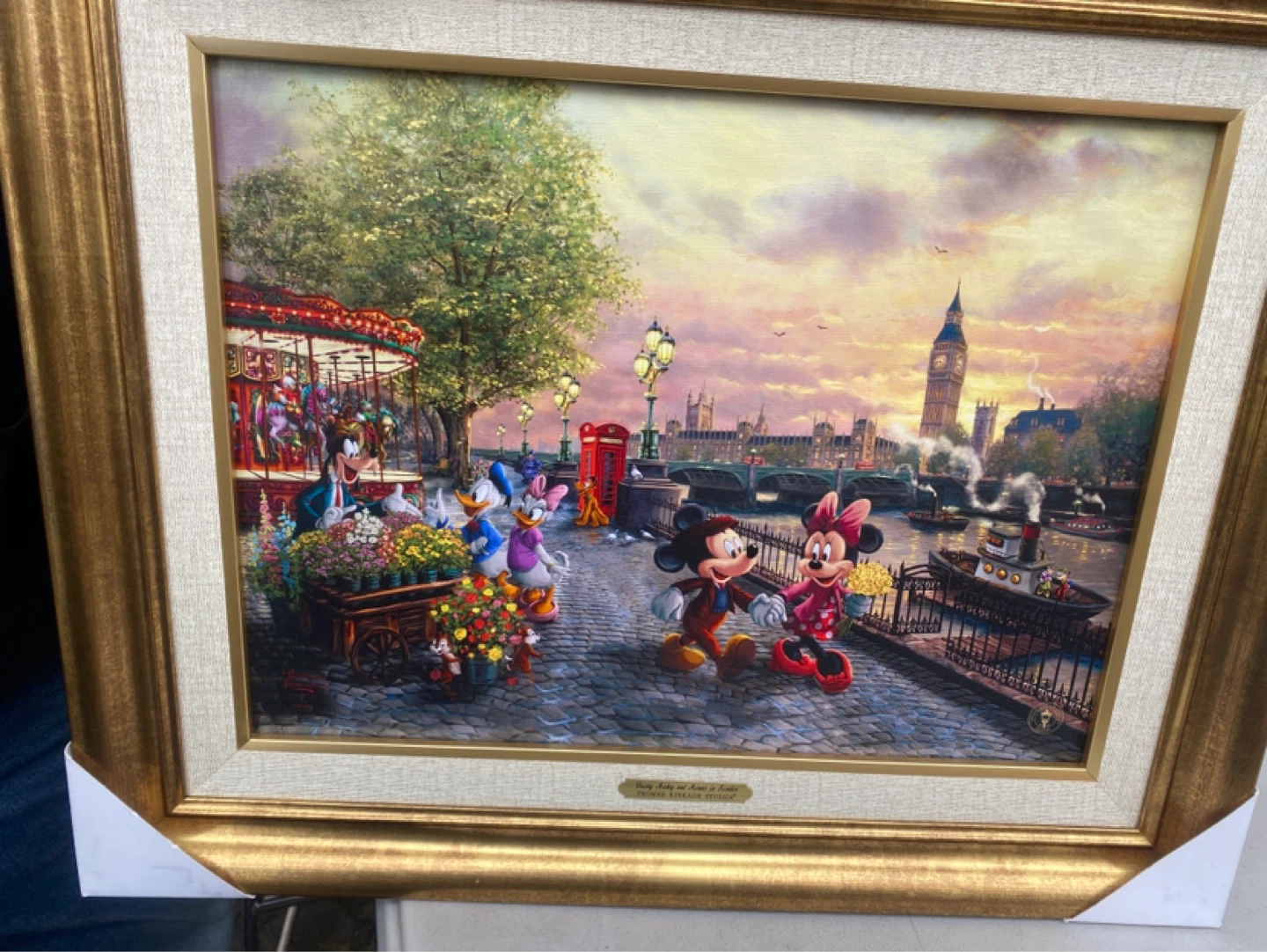 Thomas Kinkade Studios Mickey & Minnie London Calling Art Print