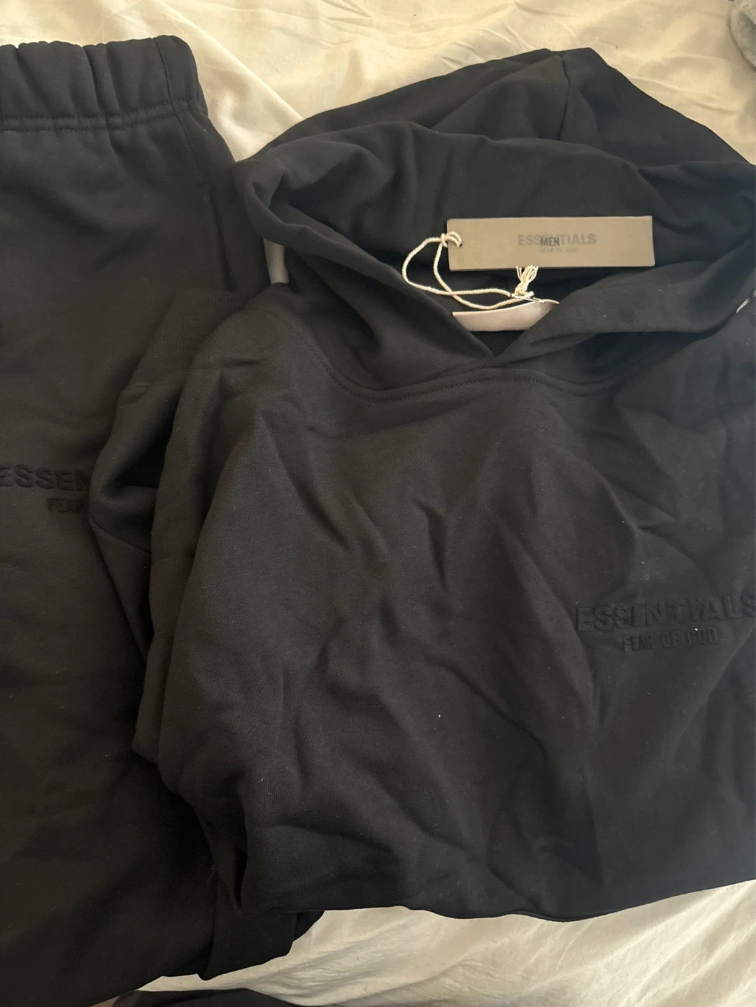 Black Essentials Hoodie and Sweatpants Set