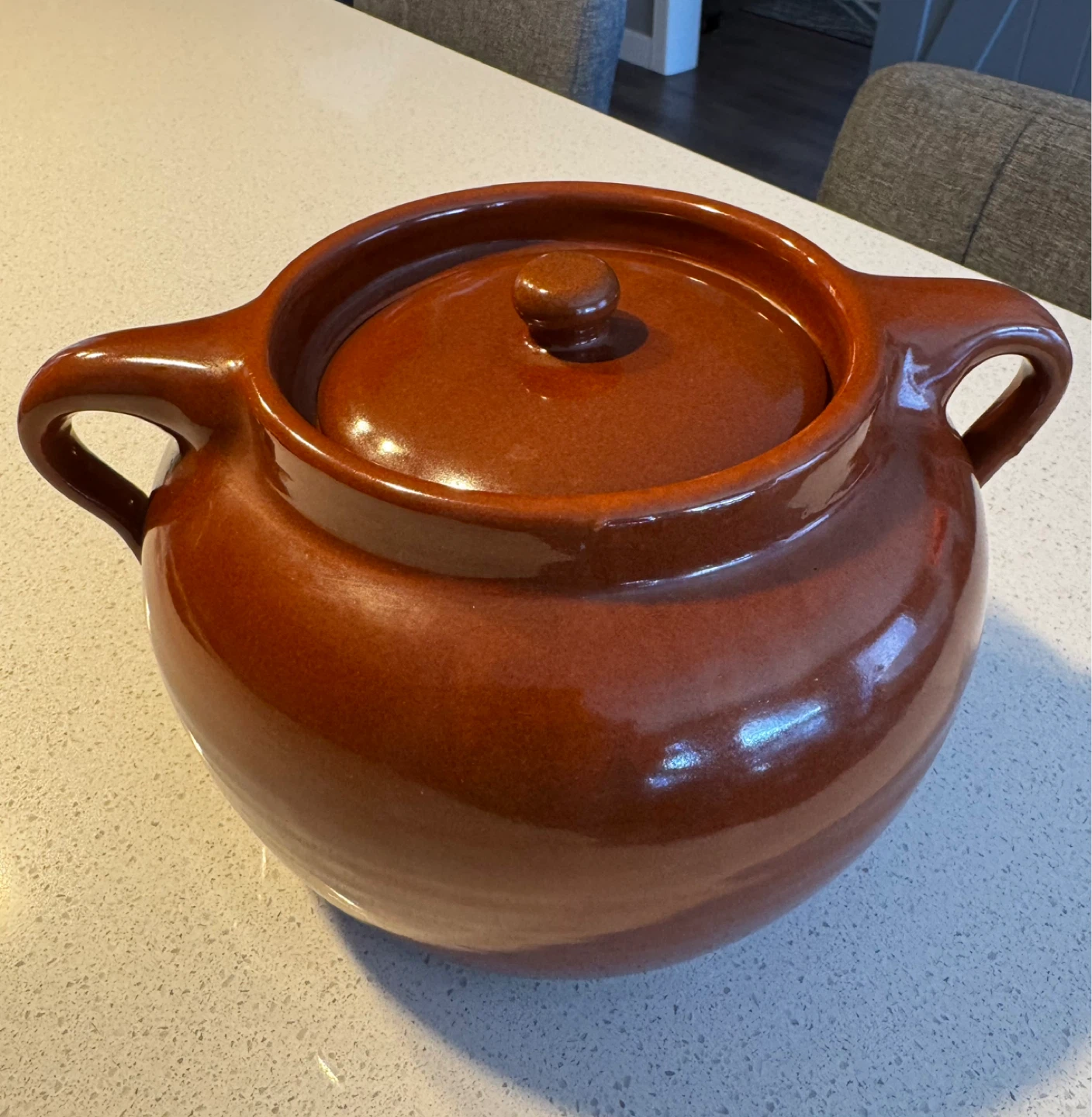 Vintage Bean Pot with Lid and Handles