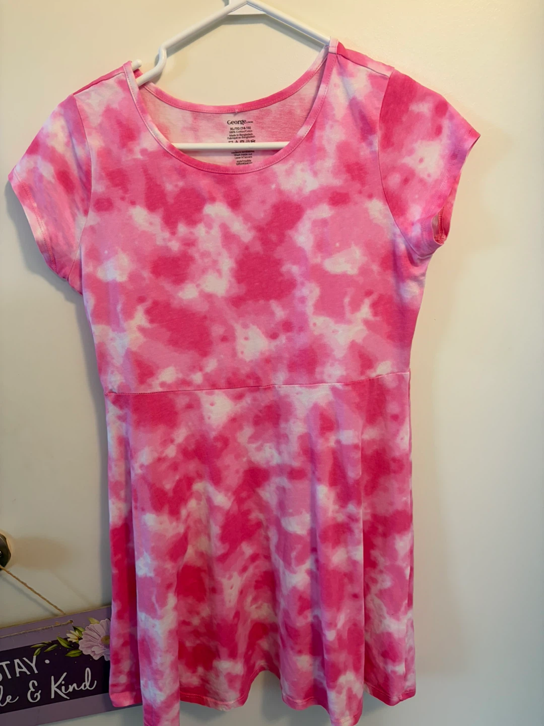 George tie-dye pink dress XL/TG