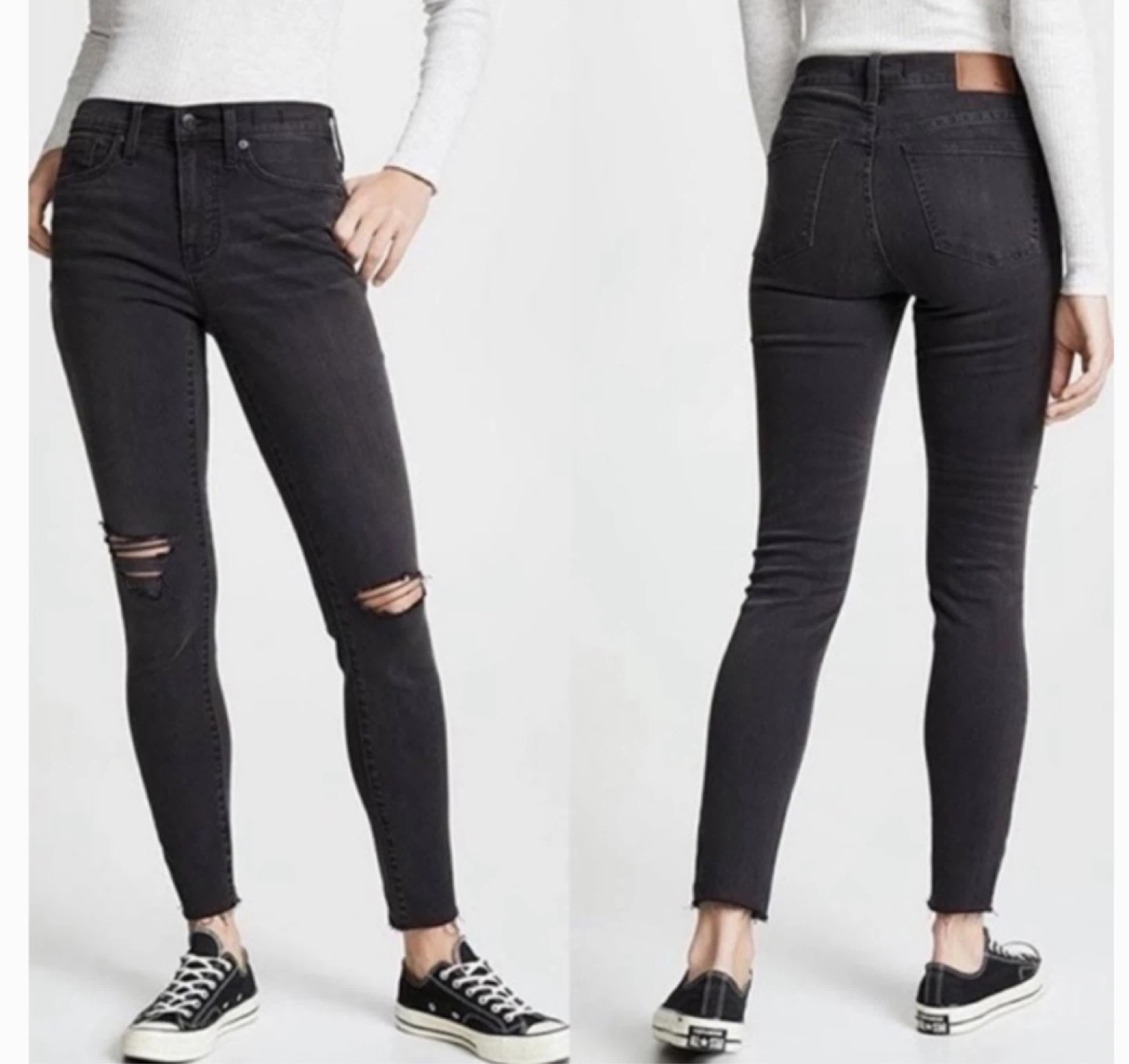 Madewell 9" High Riser Skinny Skinny Jeans Black Size 27 - photo 2