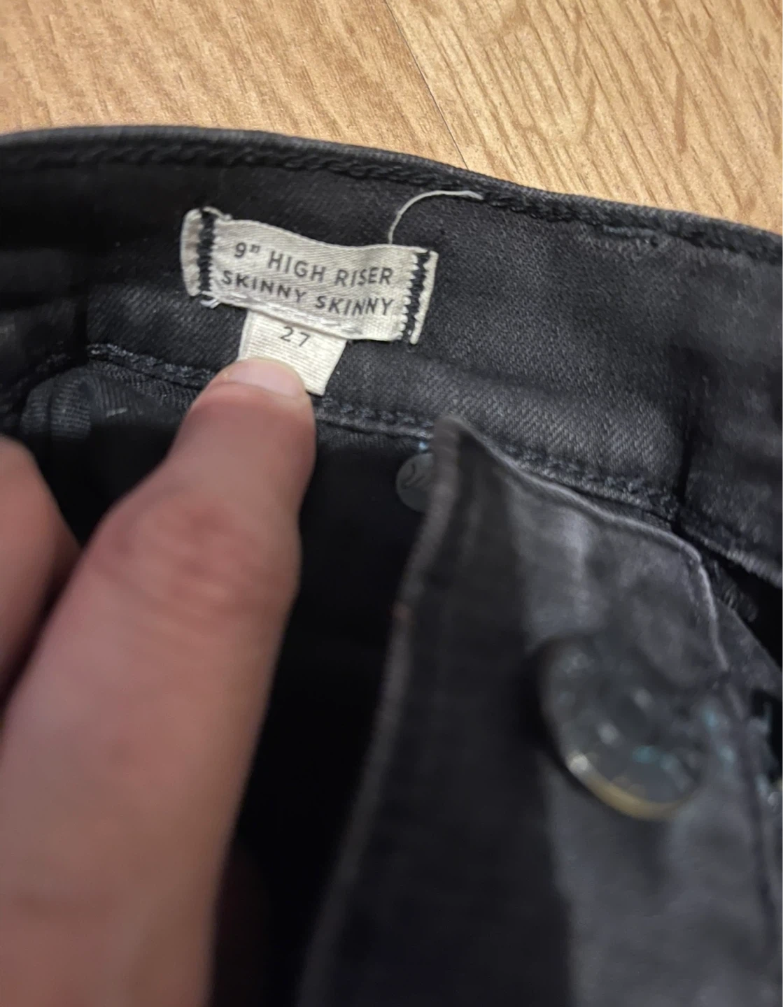 Madewell 9" High Riser Skinny Skinny Jeans Black Size 27 - photo 4