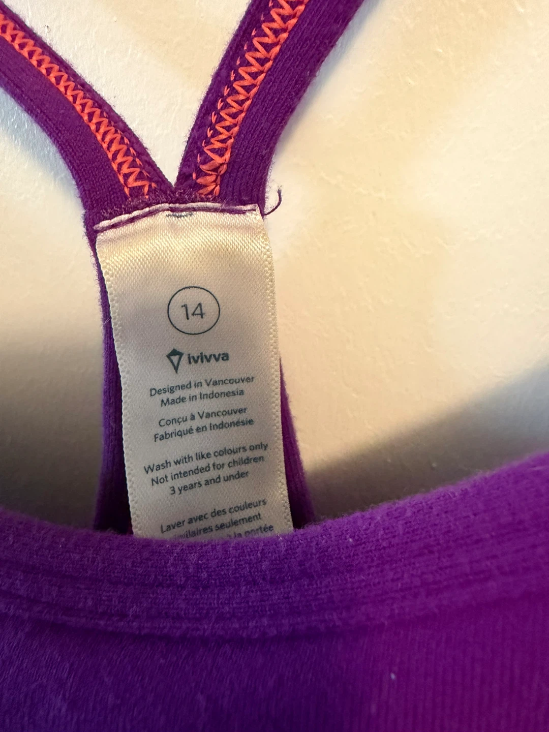 Ivivva Purple Tank Top Size 14 - photo 2