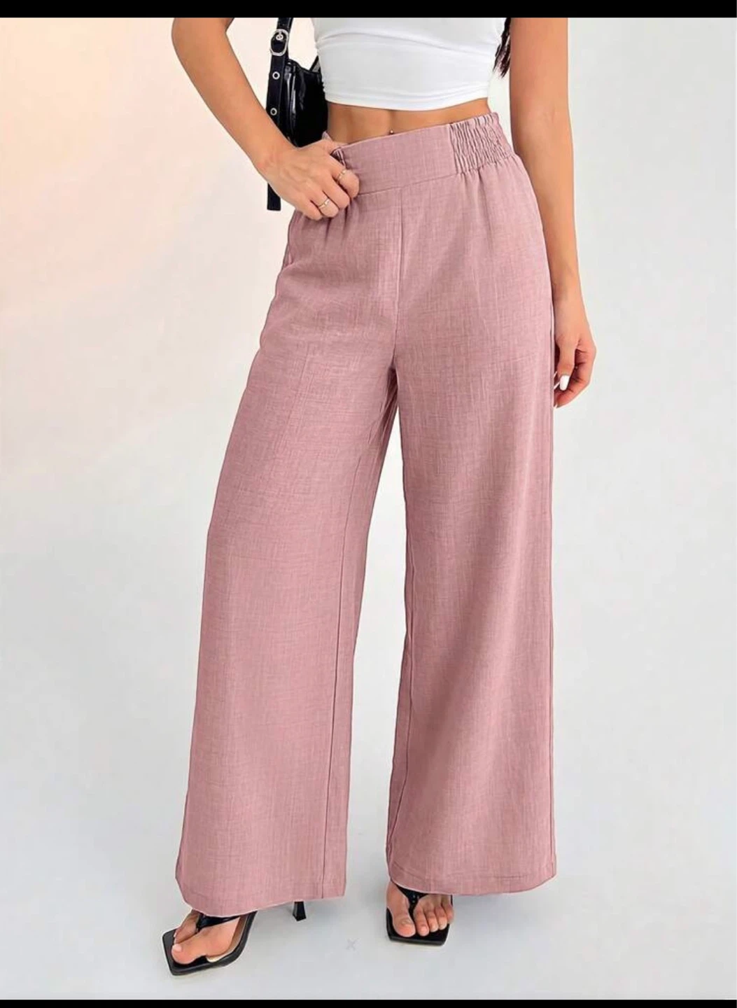 SHEIN Pink Wide Leg Pants Size S - photo 4
