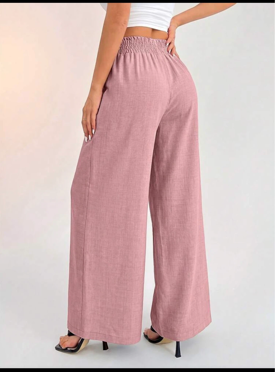 SHEIN Pink Wide Leg Pants Size S - photo 3