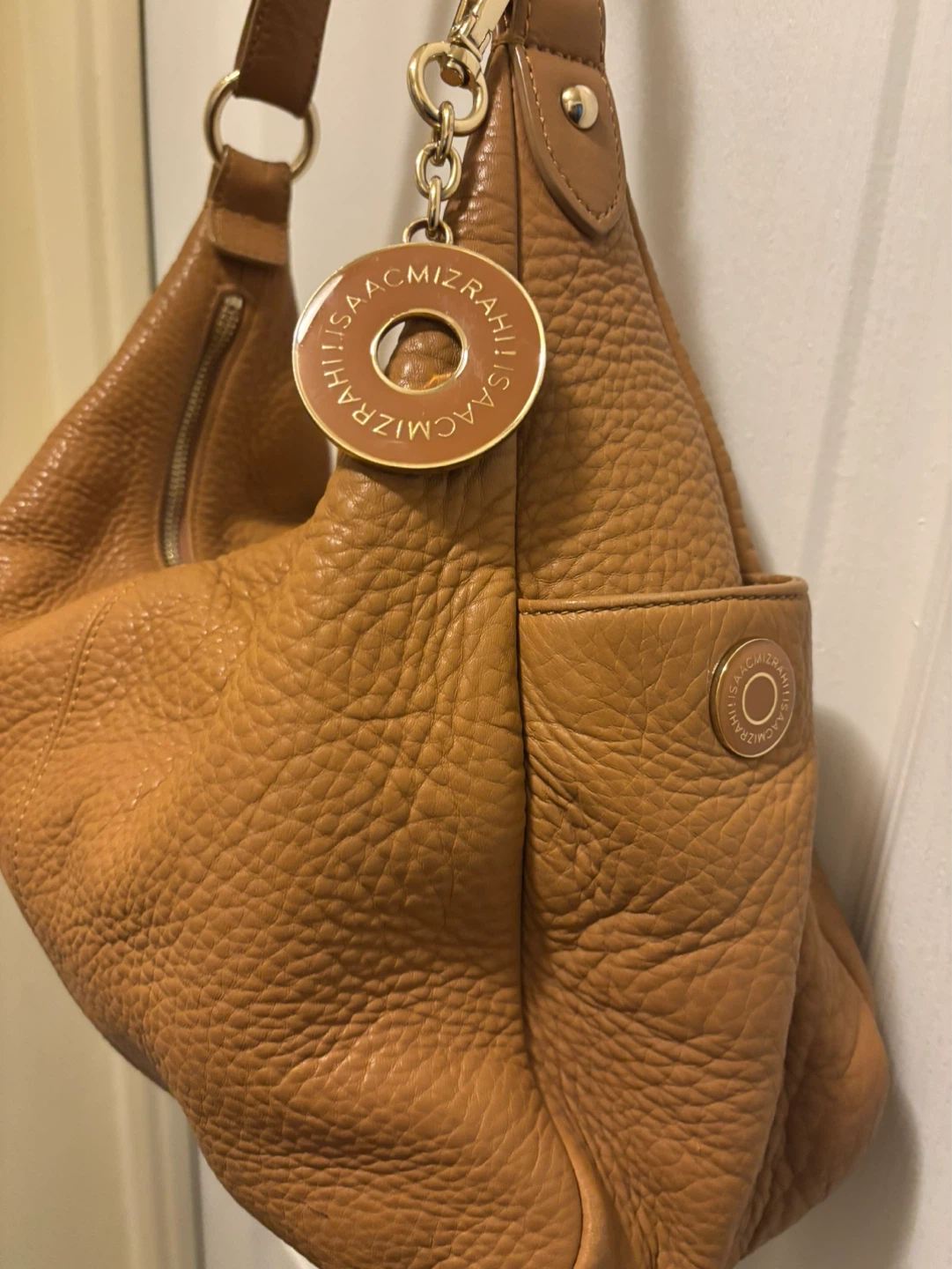 Isaac Mizrahi Leather Hobo Bag - Tan