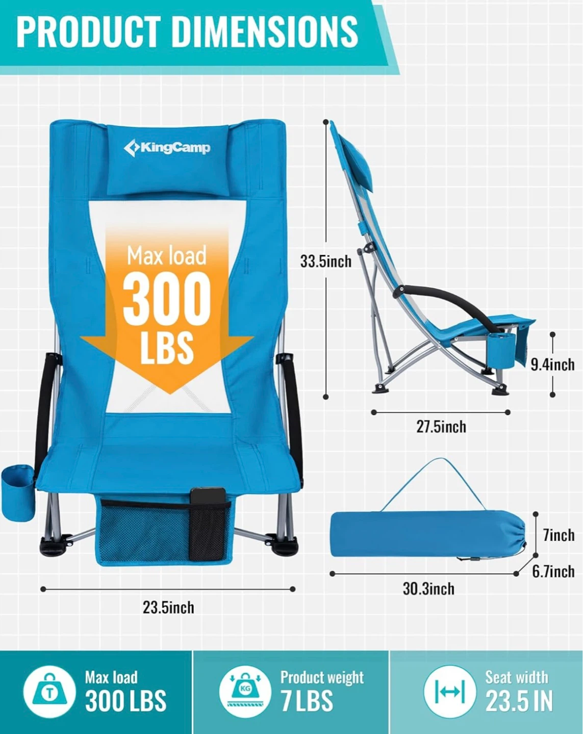 KingCamp High Back Beach Chair - photo 3